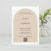 Invitation Mariage de code QR simple Arch Photo (Debout devant)