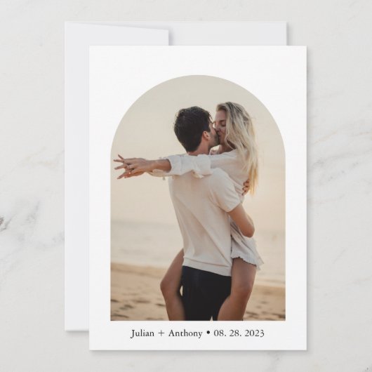 Invitation Mariage de code QR simple Arch Photo (Dos)