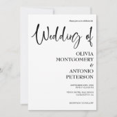 Invitation Mariage de code QR simple moderne noir et blanc (Devant)