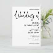 Invitation Mariage de code QR simple moderne noir et blanc (Debout devant)