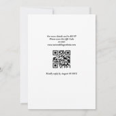 Invitation Mariage de code QR simple moderne noir et blanc (Dos)
