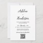 Invitation Mariage de code QR simple Script classique (Devant)