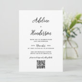 Invitation Mariage de code QR simple Script classique (Debout devant)