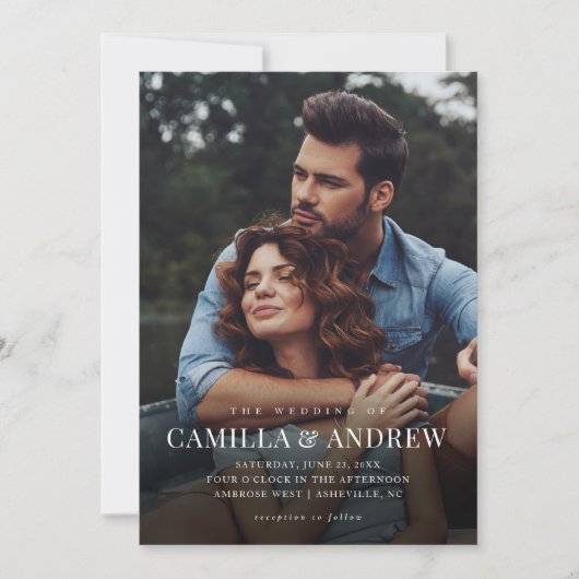 Invitation Mariage de code QR simple superposition photo (Devant)