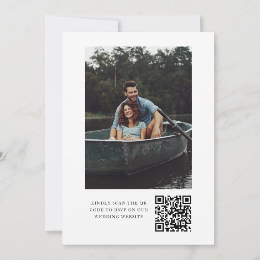 Invitation Mariage de code QR simple superposition photo (Dos)
