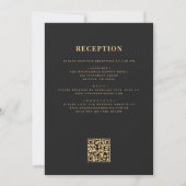 Invitation Mariage de code QR tout en or noir (Dos)