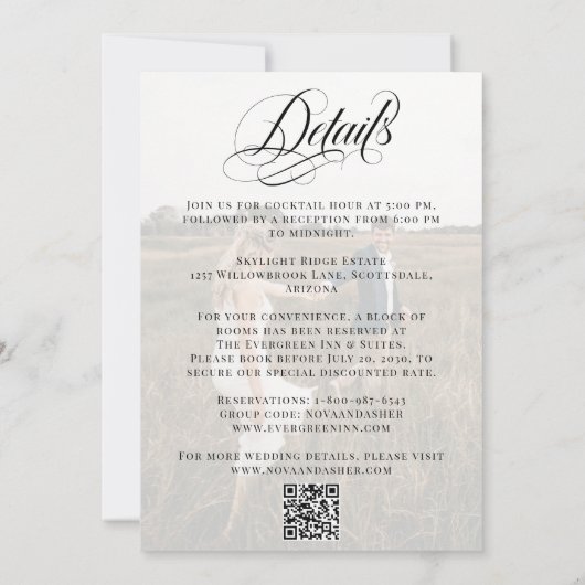 Invitation Mariage de code QR tout en un (Dos)