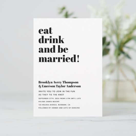 Invitation Mariage de code QR ultra moderne (Debout devant)