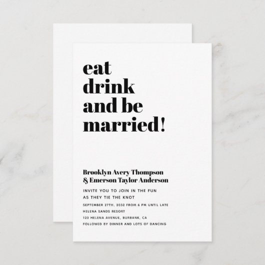 Invitation Mariage de code QR ultra moderne (Devant / Derrière)