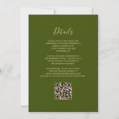 Invitation Mariage de code QR vert de l'orange brûlé (Dos)