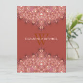 Invitation Mariage de coeur en dentelle en terre cuite de Boh (Debout devant)