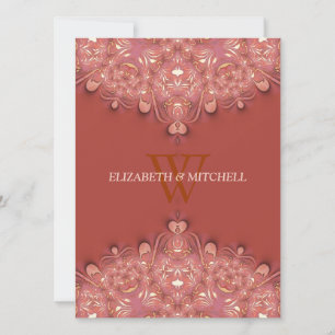 Invitation Mariage de coeur en dentelle en terre cuite de Boh