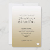 Invitation Mariage de coeur Gold Ombre (Devant)