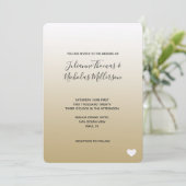 Invitation Mariage de coeur Gold Ombre (Debout devant)
