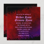 Invitation Mariage de coeur gothique (Devant / Derrière)