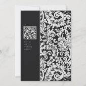 Invitation Mariage de coeur moderne noir et blanc Floral Dama (Dos)