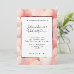 Invitation Mariage de coeur rose pâle