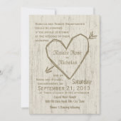 Invitation Mariage de coeur sculpté (Devant)