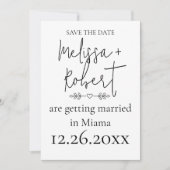 Invitation Mariage de coeur simple Enregistrer la date (Devant)