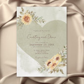 Invitation Mariage de coeur Soft Sunflower Boho