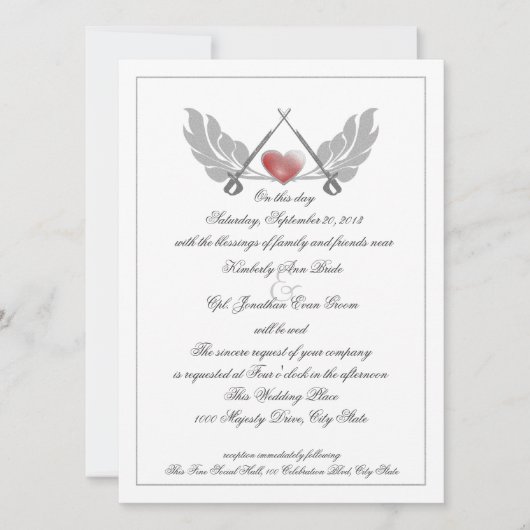 Invitation Mariage de coeur surveillé Majestic (Devant)