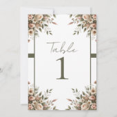 Invitation Mariage de coin floral élégant vert olive et blanc (Dos)