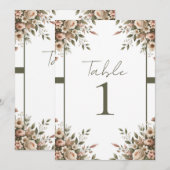 Invitation Mariage de coin floral élégant vert olive et blanc (Devant / Derrière)