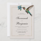 Invitation Mariage de colibri à l'ombre douce et cendrée (Devant)