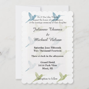 Invitation Mariage de colibris