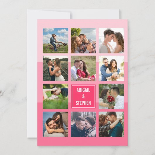 Invitation Mariage de Collage de photos dans les tons moderne (Devant)