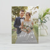 Invitation Mariage de collage photo moderne imprimable merci (Debout devant)