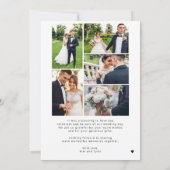 Invitation Mariage de collage photo moderne imprimable merci (Dos)