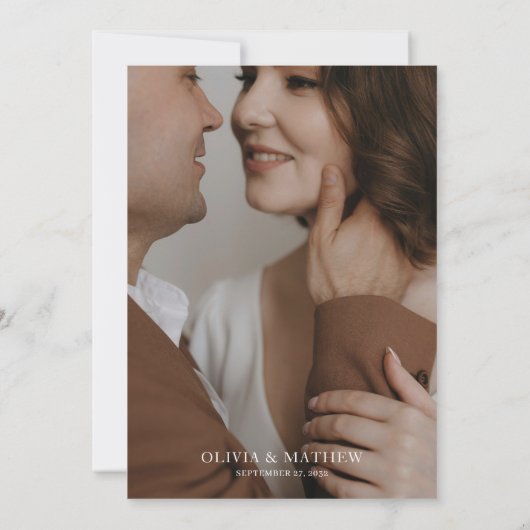 Invitation Mariage de collection photo de script contemporain (Dos)