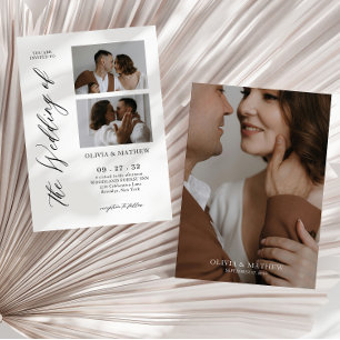 Invitation Mariage de collection photo de script contemporain