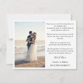 Invitation Mariage de collection photo de script moderne (Dos)