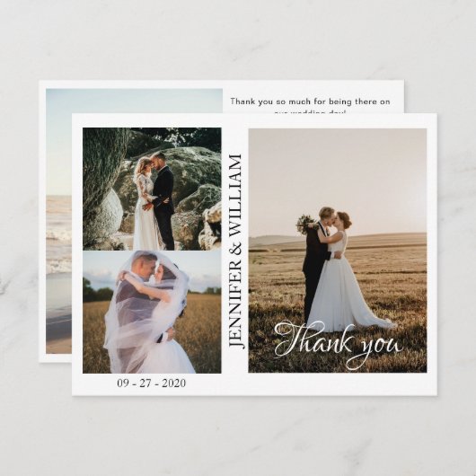 Invitation Mariage de collection photo de script moderne (Devant / Derrière)