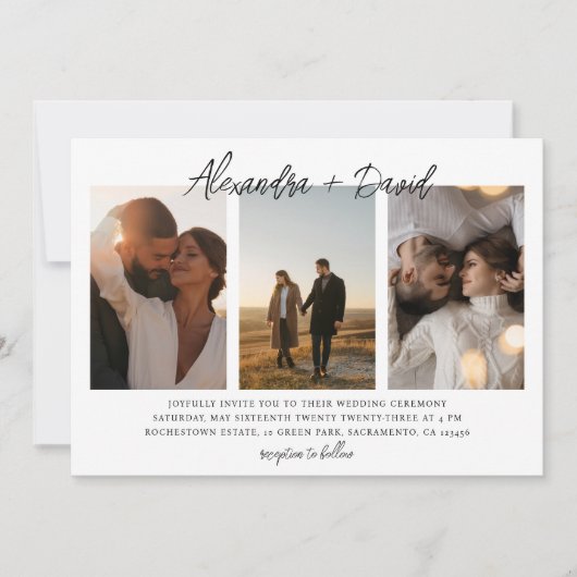 Invitation Mariage de collection photo moderne (Devant)