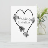 Invitation Mariage de conception cardiaque du papillon noir e (Debout devant)