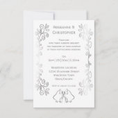 Invitation Mariage de conception de défilement Silver Bells (Devant)