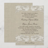 Invitation Mariage de conception de dentelle florale du pays (Devant / Derrière)
