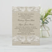 Invitation Mariage de conception de dentelle florale du pays (Debout devant)