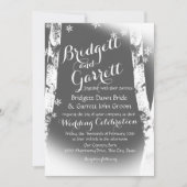 Invitation Mariage de conception des bouleaux d'hiver (Devant)