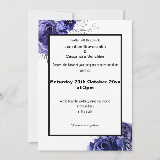 Invitation Mariage DE CONCEPTION FLORALE ÉLÉGANT (Devant)