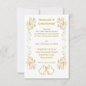 Invitation Mariage de conception Gold Bells (Devant)