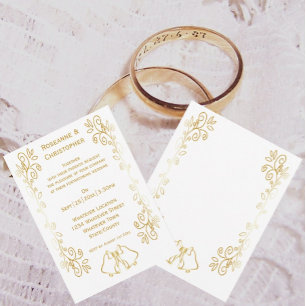 Invitation Mariage de conception Gold Bells