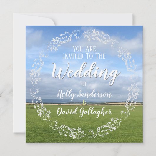 Invitation Mariage de conception Sky & Fields (Devant)