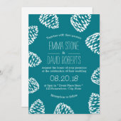 Invitation Mariage de cônes de pin rustique (Devant / Derrière)