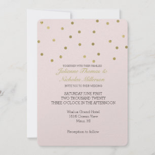 Invitation Mariage de Confetti en or rose