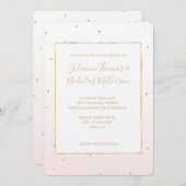 Invitation Mariage de Confetti Sparkle Ombre rose (Devant / Derrière)