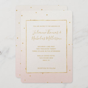Invitation Mariage de Confetti Sparkle Ombre rose